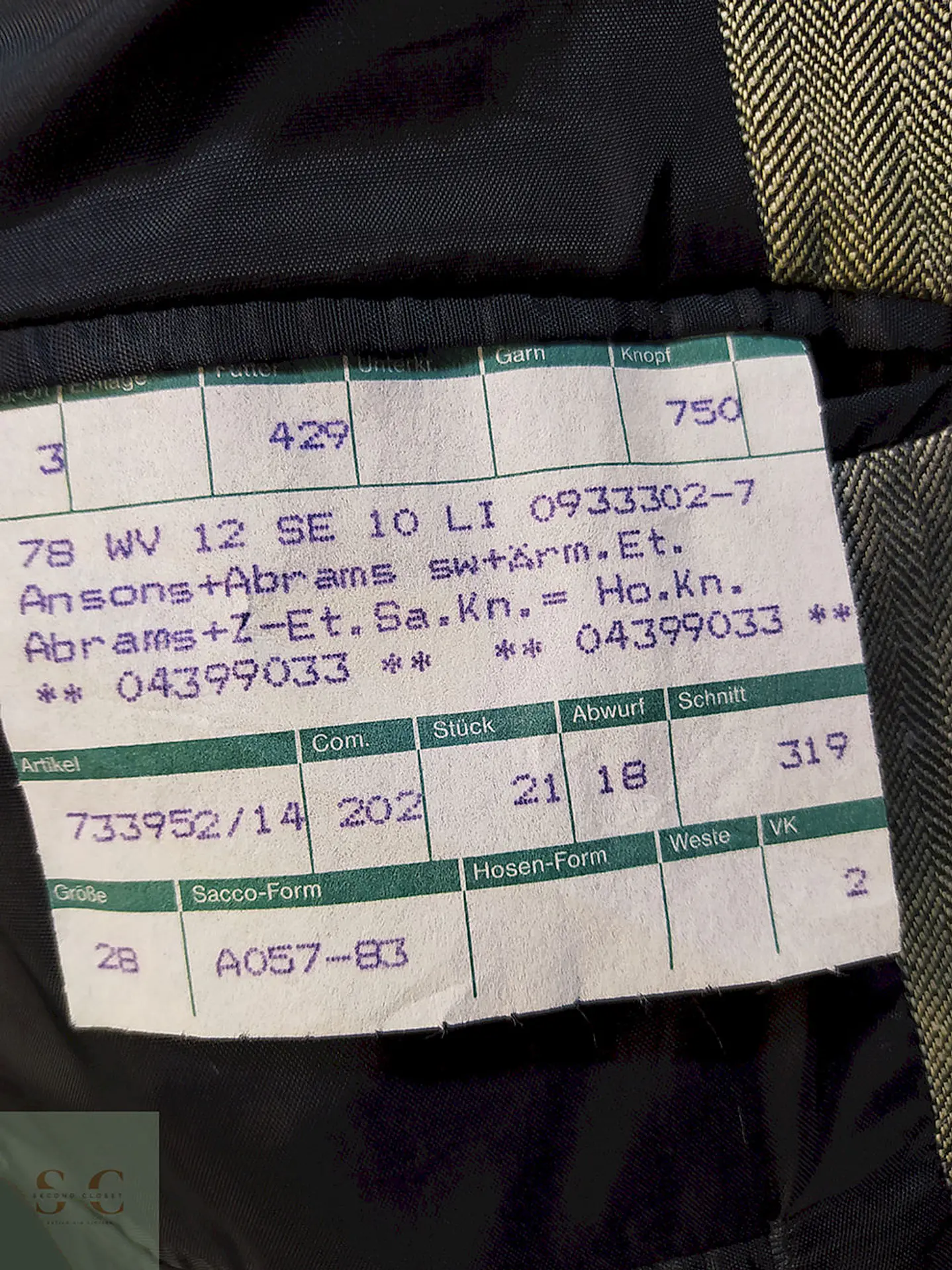 Blazer Abrams Gris Espiga Lana Virgen Seda Lino Tela Ansons Talla XXL 9