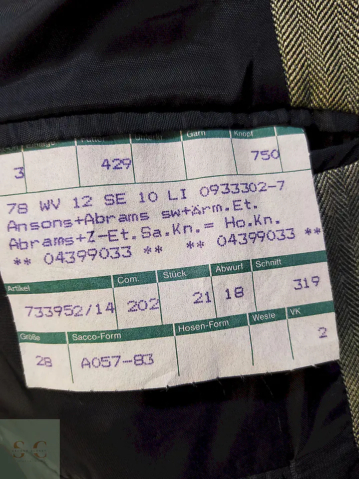 Blazer Abrams Gris Espiga Lana Virgen Seda Lino Tela Ansons Talla XXL 9