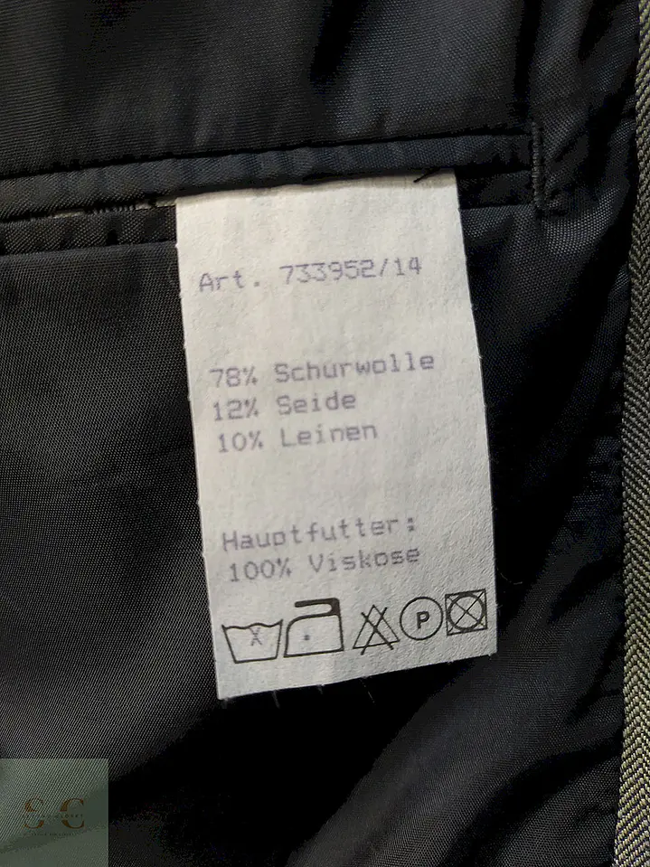 Blazer Abrams Gris Espiga Lana Virgen Seda Lino Tela Ansons Talla XXL 11
