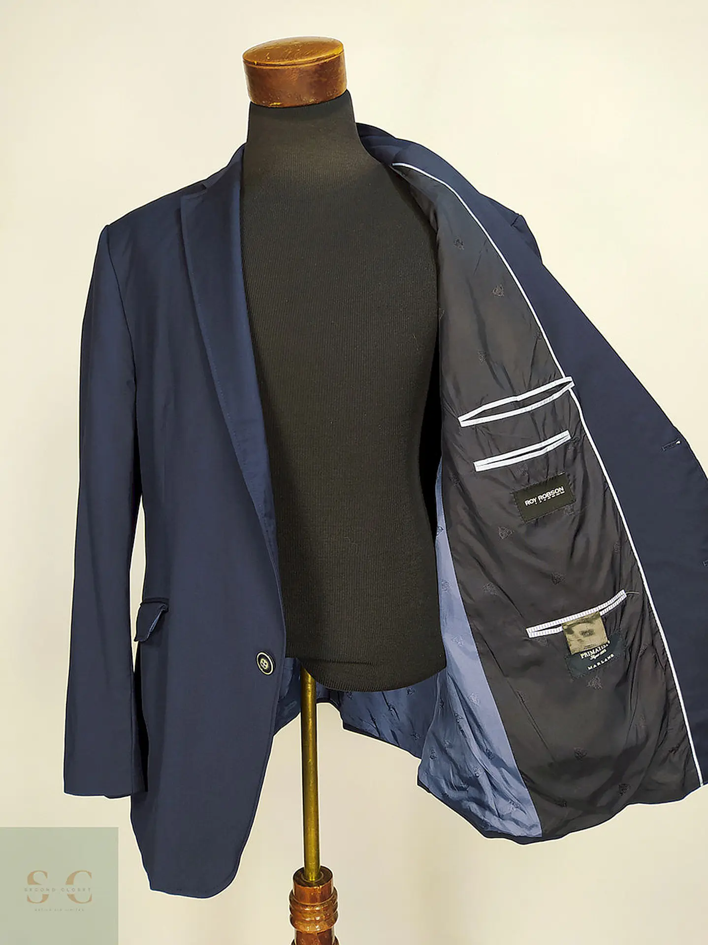 Blazer Roy Robson Azul Oscuro 100% Lana Virgem Marlane Super 100 Talla XXL 13
