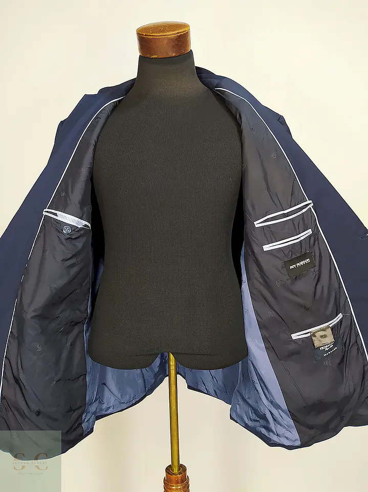 Blazer Roy Robson Azul Oscuro 100% Lana Virgem Marlane Super 100 Talla XXL 14