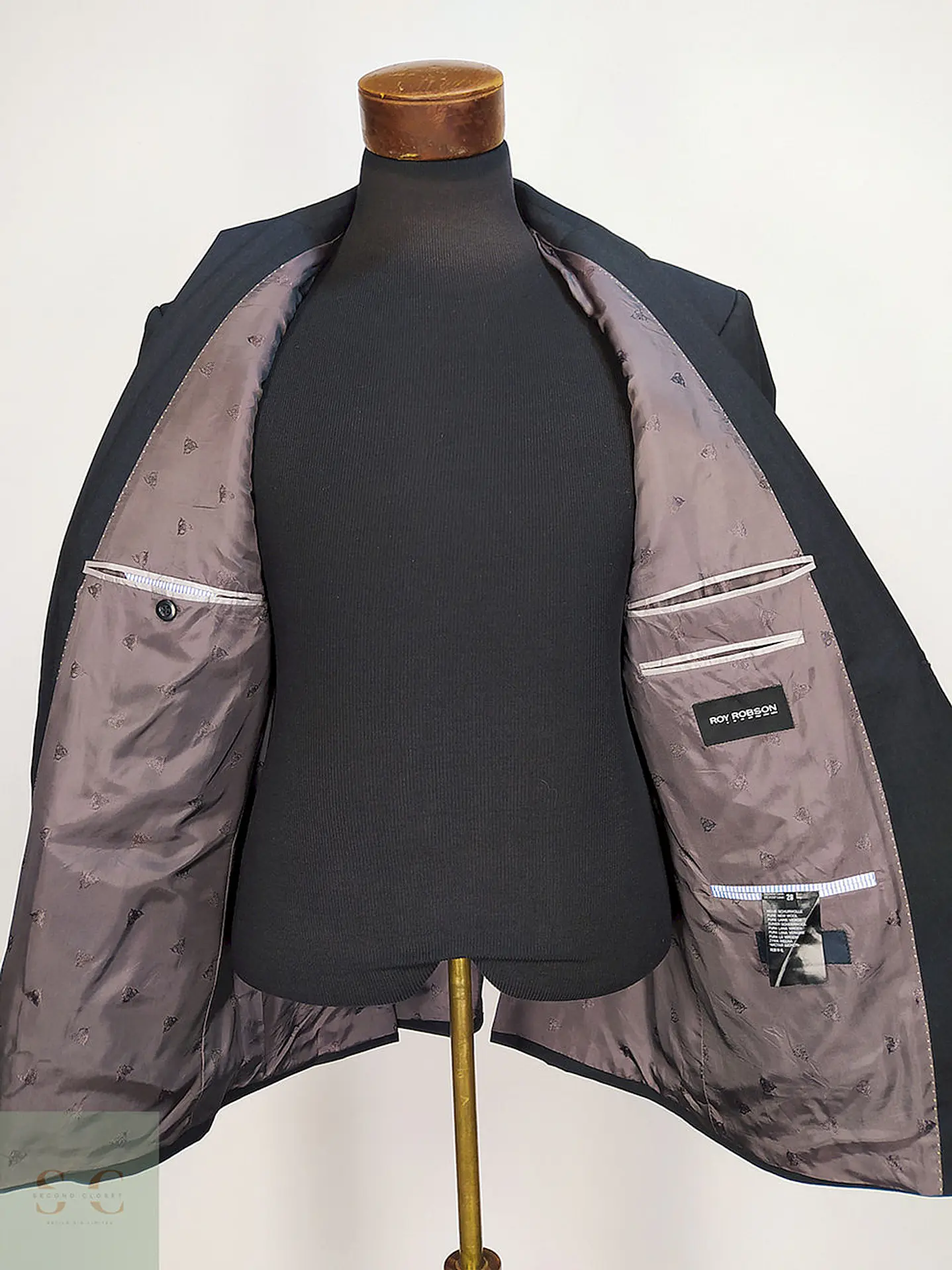 Blazer Roy Robson Plomo 100% Lana Virgem Reda Talla XL 12