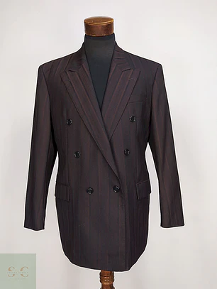 Blazer Konen Cruzado Burdeos Rayas Lana Talla L