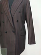 Blazer Konen Cruzado Burdeos Rayas Lana Poliéster Talla L - Miniatura 3