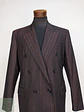Blazer Konen Cruzado Burdeos Rayas Lana Poliéster Talla L - Miniatura 4