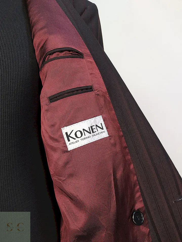 Blazer Konen Cruzado Burdeos Rayas Lana Poliéster Talla L 9