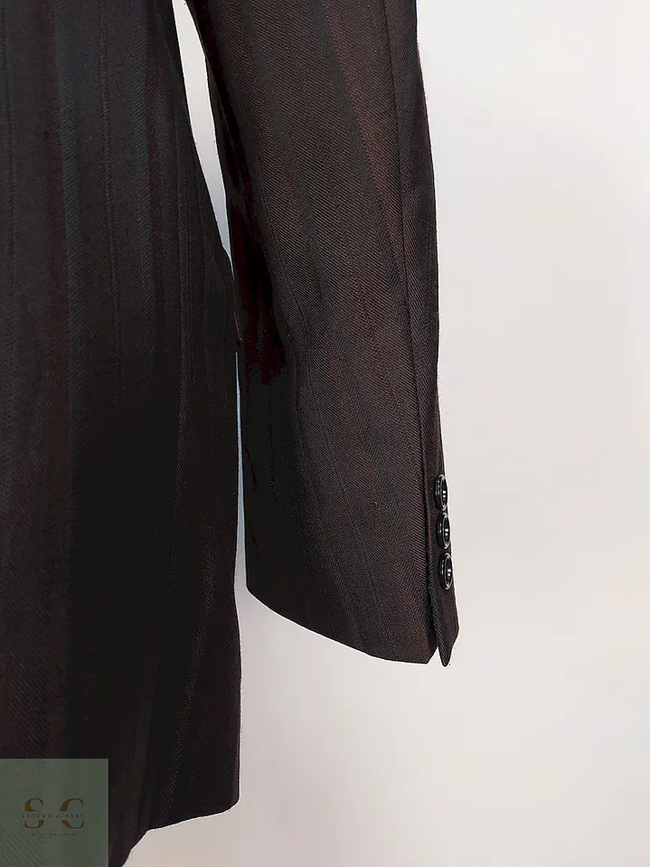 Blazer Konen Cruzado Burdeos Rayas Lana Poliéster Talla L 14