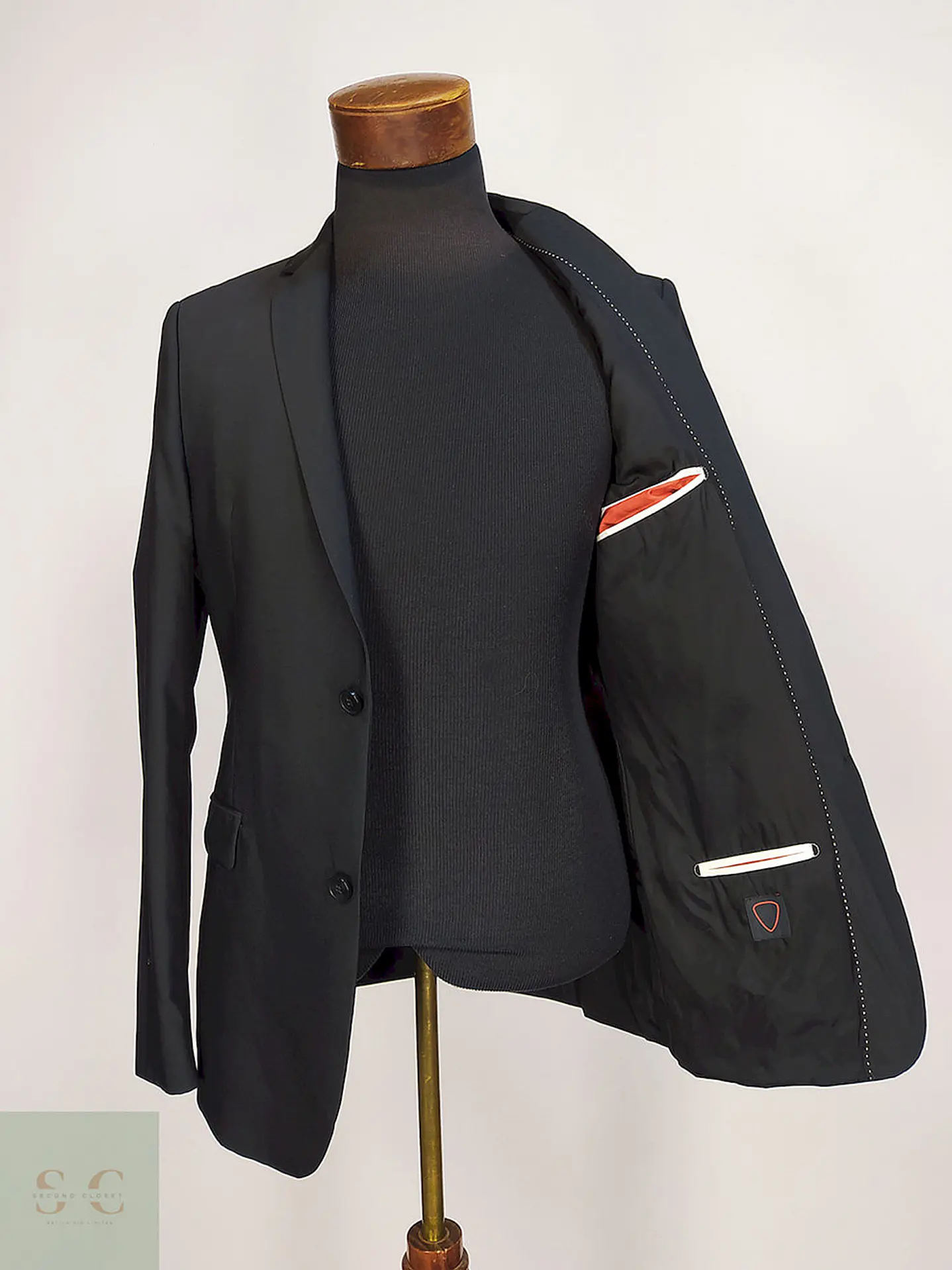 Blazer Strellson Negro Lana Poliéster Elastano Techno Wool Talla SM 8
