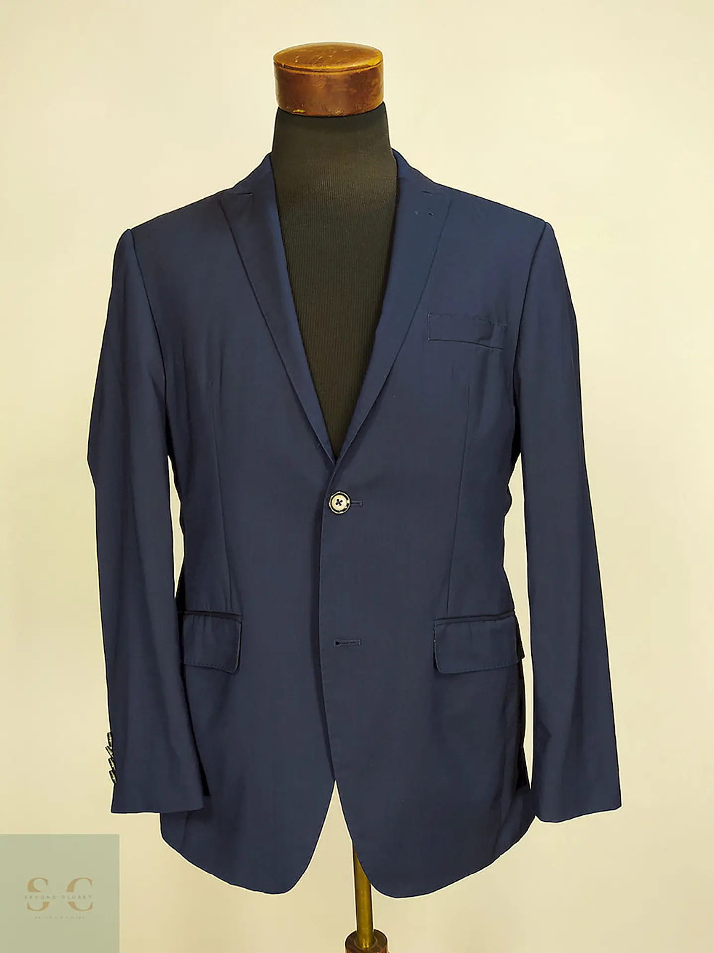Blazer Roy Robson Azul 100% Lana Virgem Elastano Talla M 1