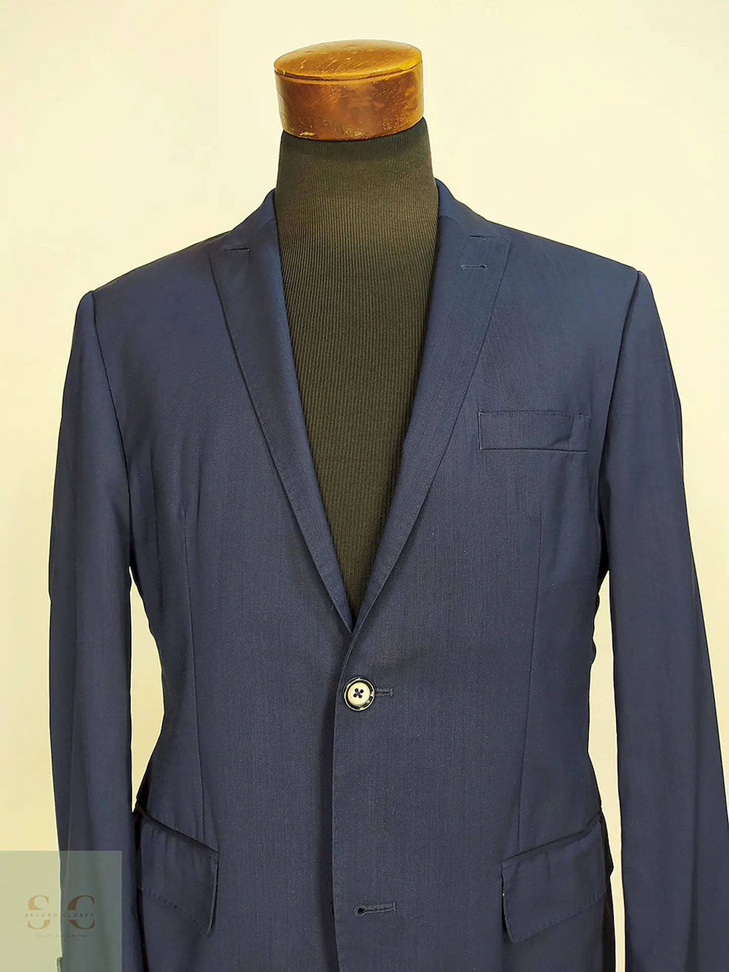 Blazer Roy Robson Azul 100% Lana Virgem Elastano Talla M 6