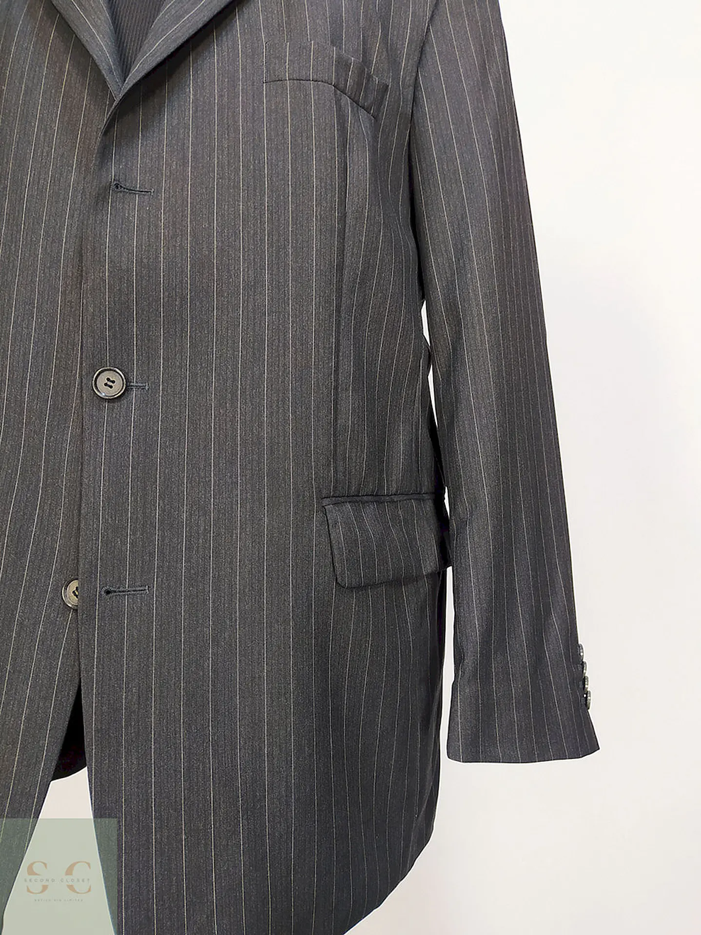 Blazer Roy Robson Plomo Rayas 100% Lana Virgem Cerruti 1881 Italiano Talla XL 3