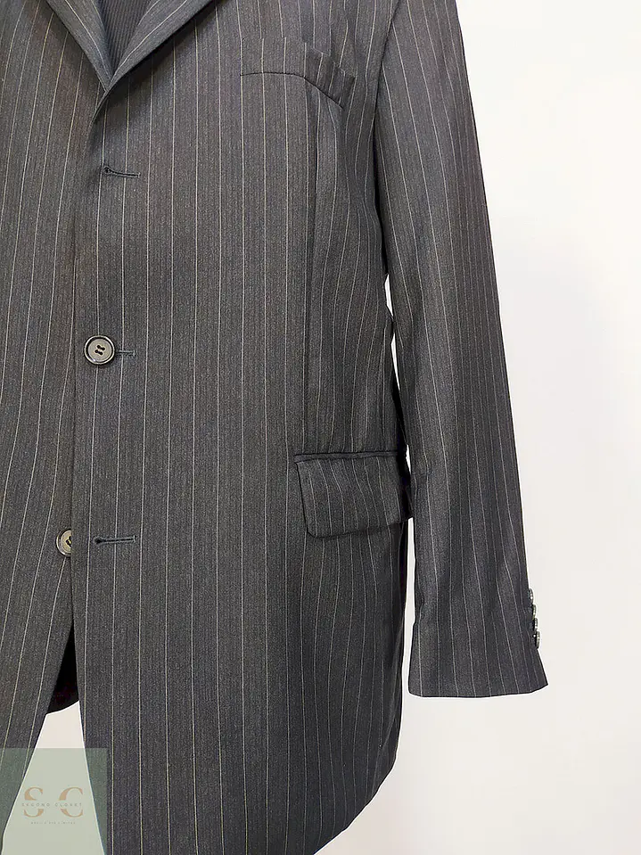 Blazer Roy Robson Plomo Rayas 100% Lana Virgem Cerruti 1881 Italiano Talla XL 3