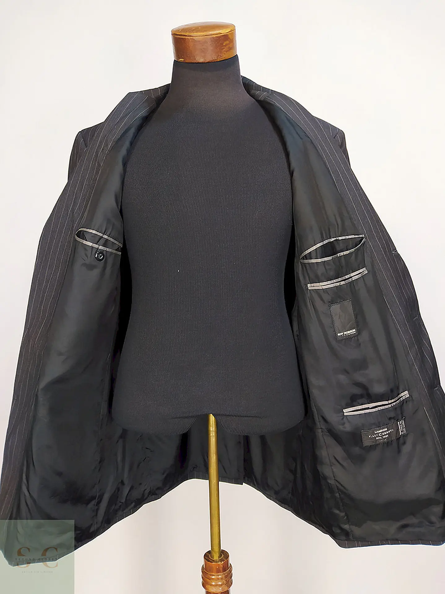 Blazer Roy Robson Plomo Rayas 100% Lana Virgem Cerruti 1881 Italiano Talla XL 12