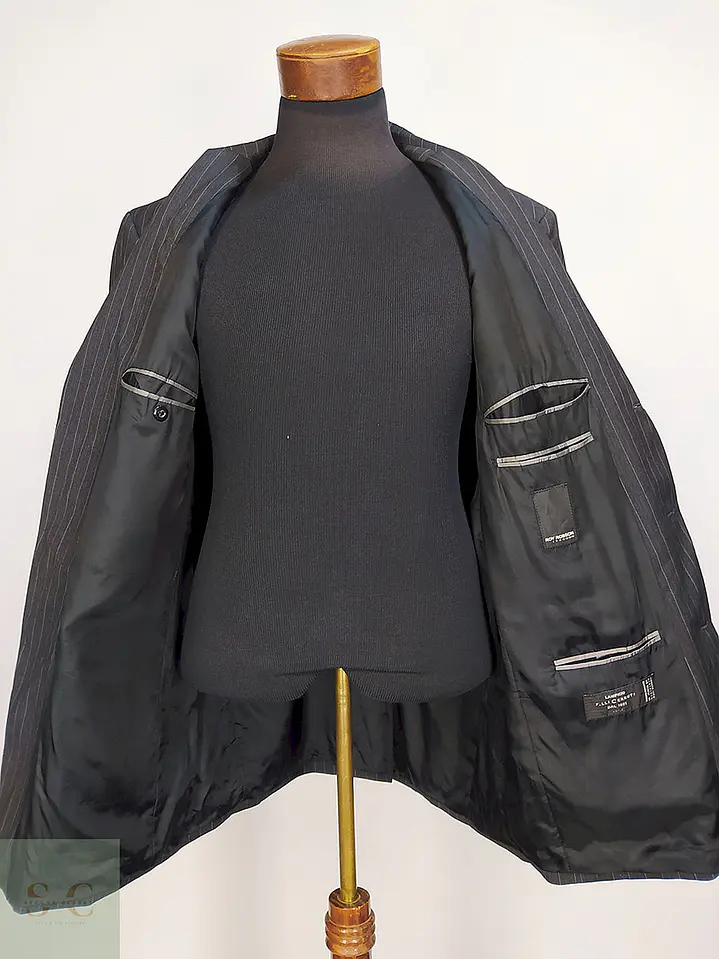 Blazer Roy Robson Plomo Rayas 100% Lana Virgem Cerruti 1881 Italiano Talla XL 12