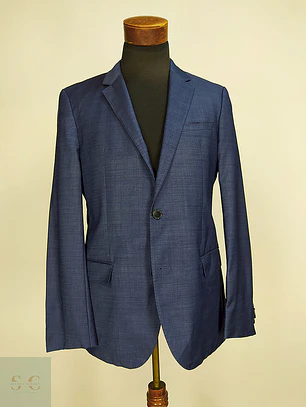 Blazer Hugo Boss Azul Lana Super 140 Angélico Italiano Talla SM