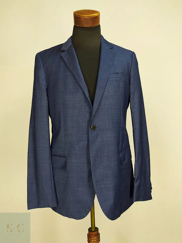 Blazer Hugo Boss Azul Lana Super 140 Angélico Italiano Talla SM 1