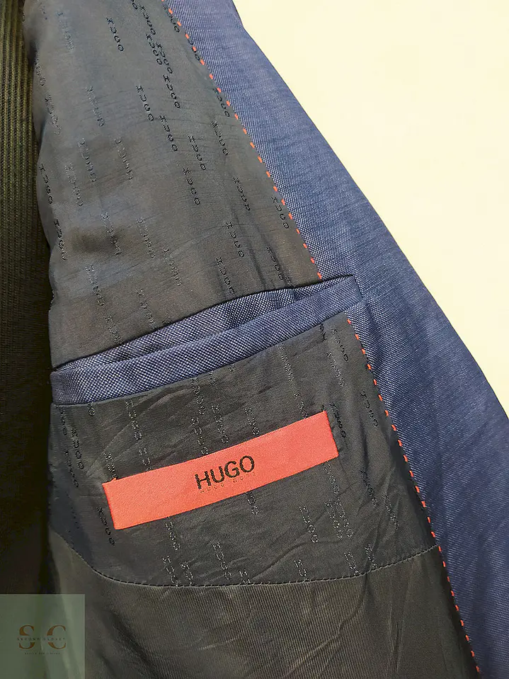 Blazer Hugo Boss Azul Lana Super 140 Angélico Italiano Talla SM 12