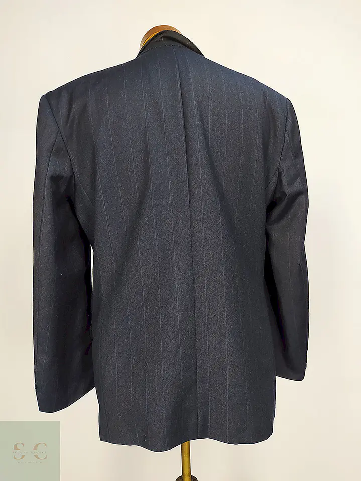Blazer Desing Vip Azul Rayas Cruzado Lana Poliéster Talla L 12