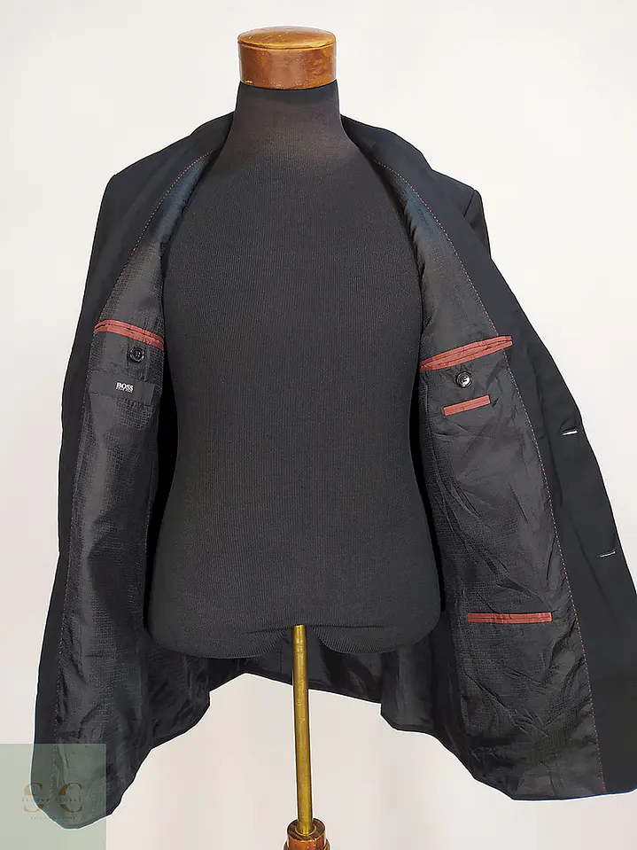 Blazer Hugo Boss Negro 100% Lana Virgen Talla M 13