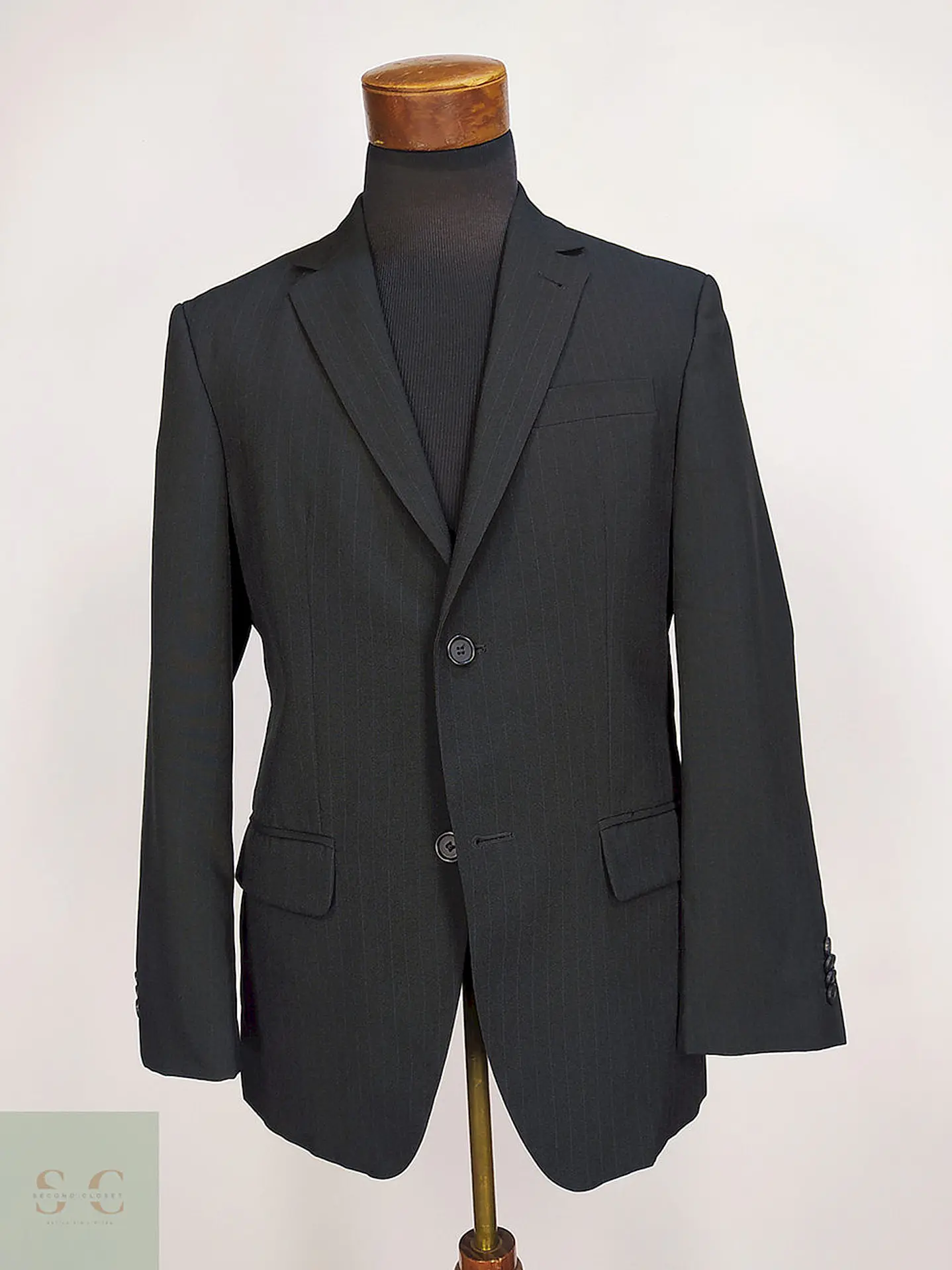 Blazer Biaggini Plomo Rayas Poliéster Viscosa Talla M 1
