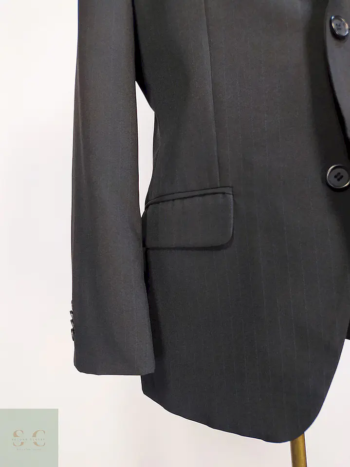 Blazer Biaggini Plomo Rayas Poliéster Viscosa Talla M 2