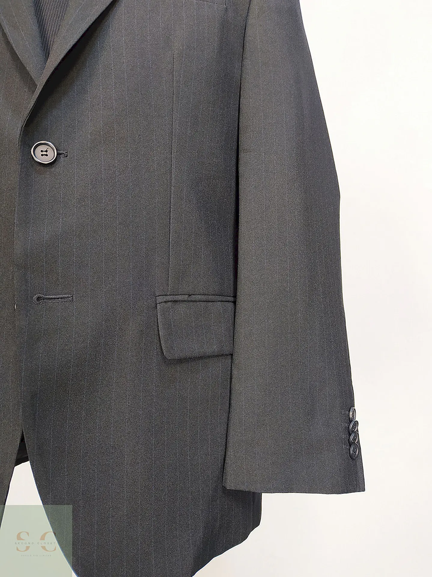 Blazer Biaggini Plomo Rayas Poliéster Viscosa Talla M 3