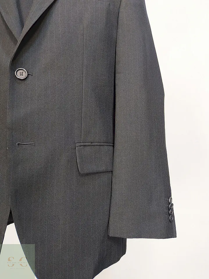 Blazer Biaggini Plomo Rayas Poliéster Viscosa Talla M 3