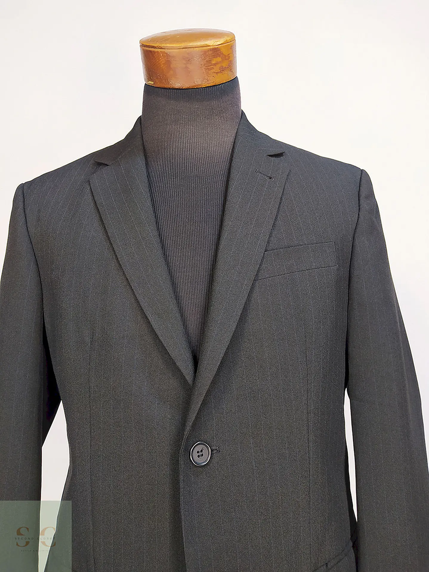 Blazer Biaggini Plomo Rayas Poliéster Viscosa Talla M 4
