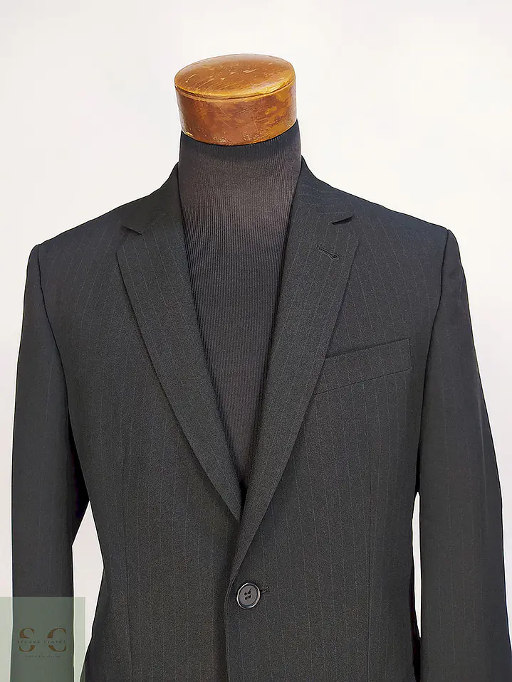 Blazer Biaggini Plomo Rayas Poliéster Viscosa Talla M 5