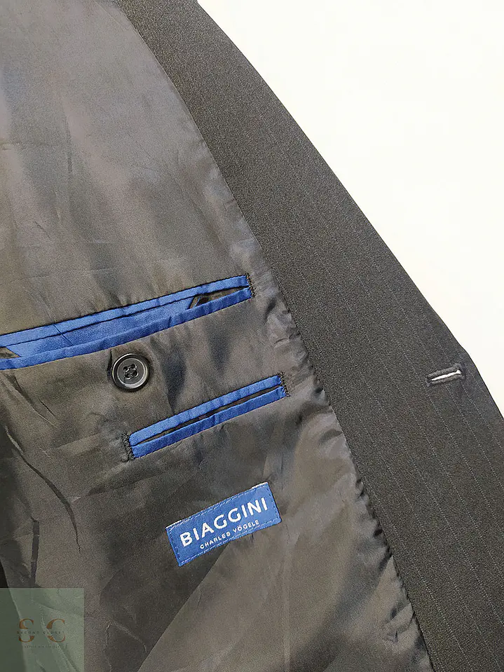 Blazer Biaggini Plomo Rayas Poliéster Viscosa Talla M 8