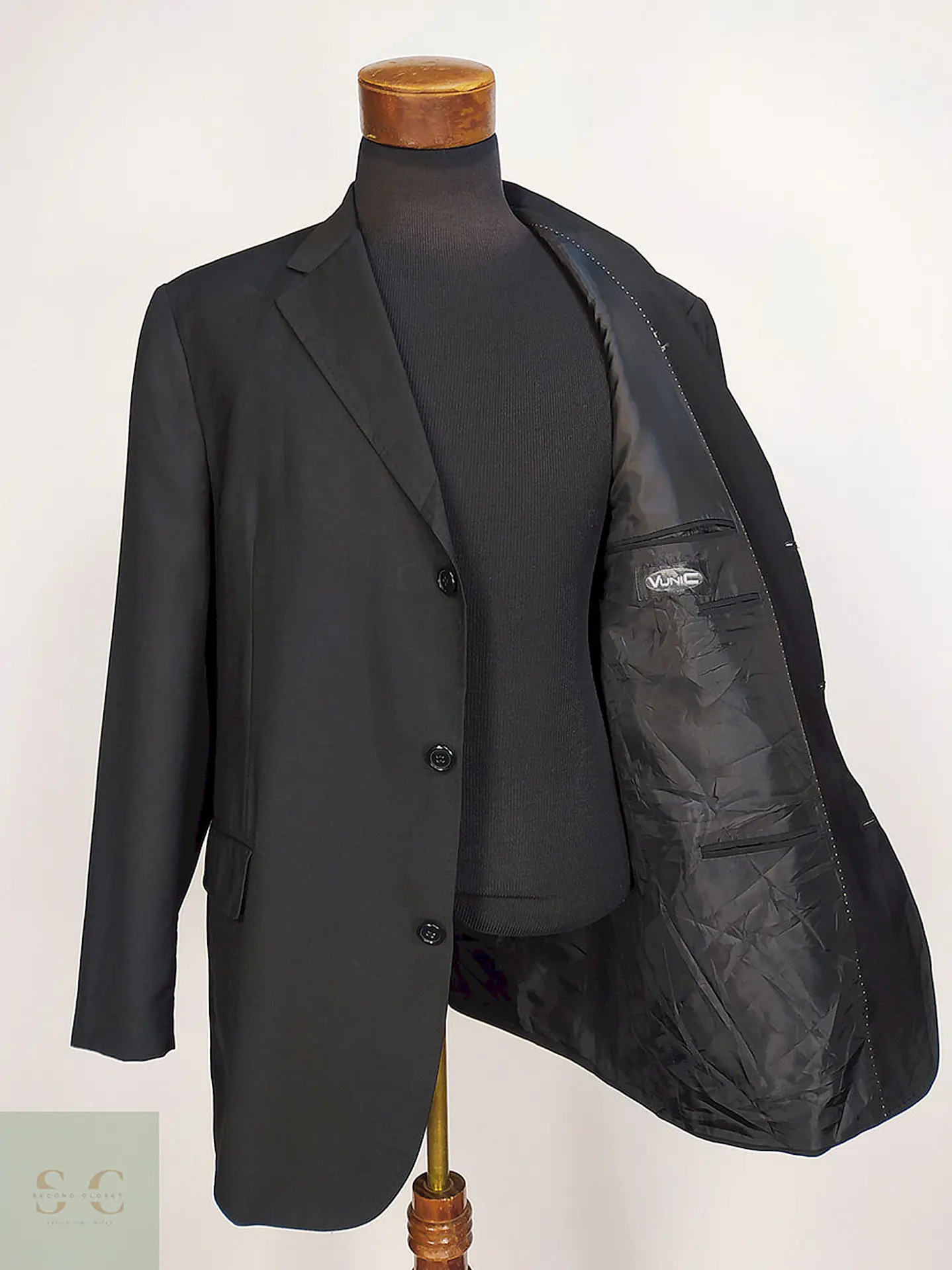 Blazer Vunic Formal Negro Poliéster Talla L 9