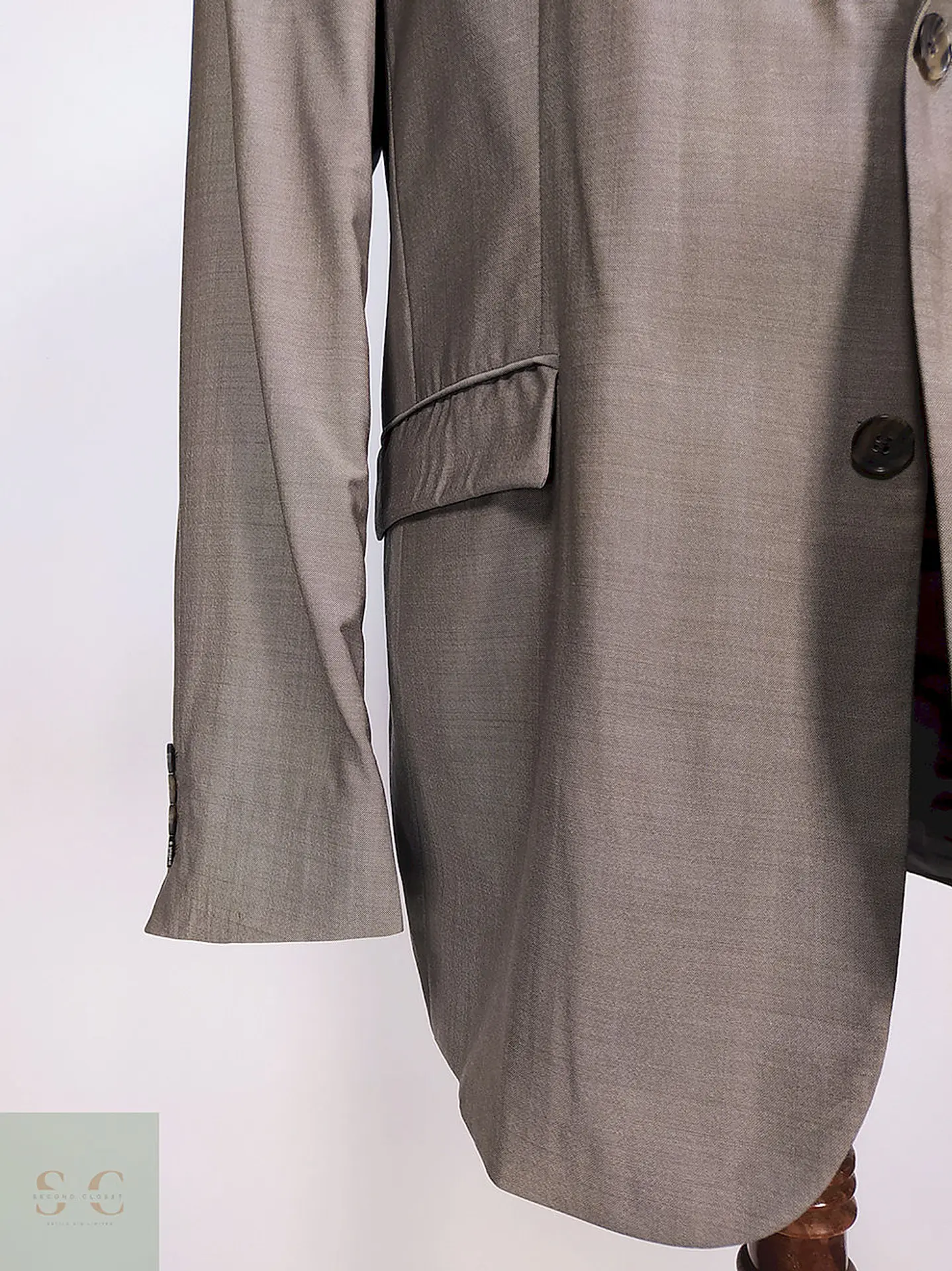 Blazer Strellson Café 100% Lana Virgen Super 100 Natural Stretch Talla L 2