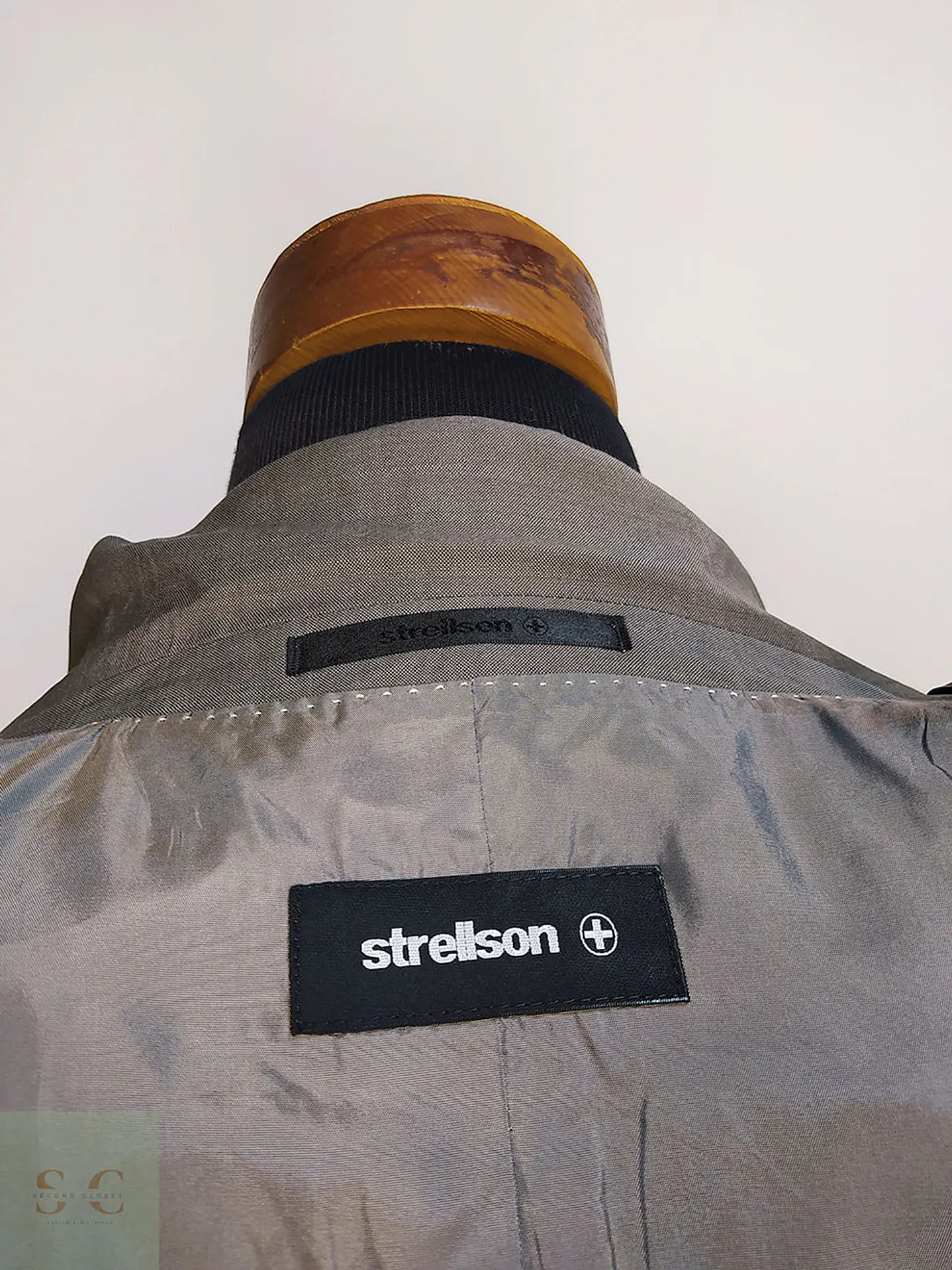 Blazer Strellson Café 100% Lana Virgen Super 100 Natural Stretch Talla L 14