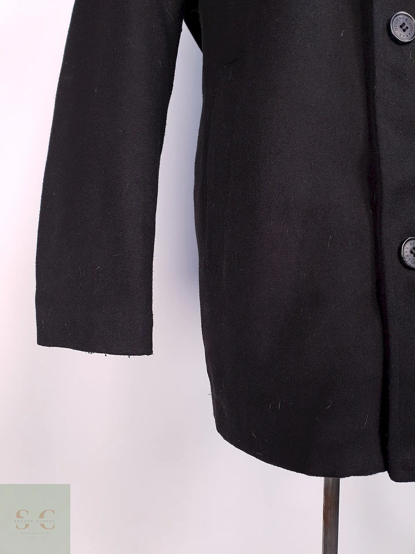 Abrigo Chaquetón Dockers Negro Mezcla Lana Talla M 2