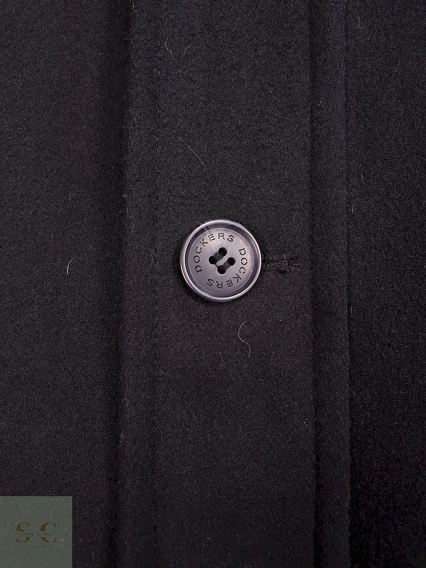 Abrigo Chaquetón Dockers Negro Mezcla Lana Talla M 5