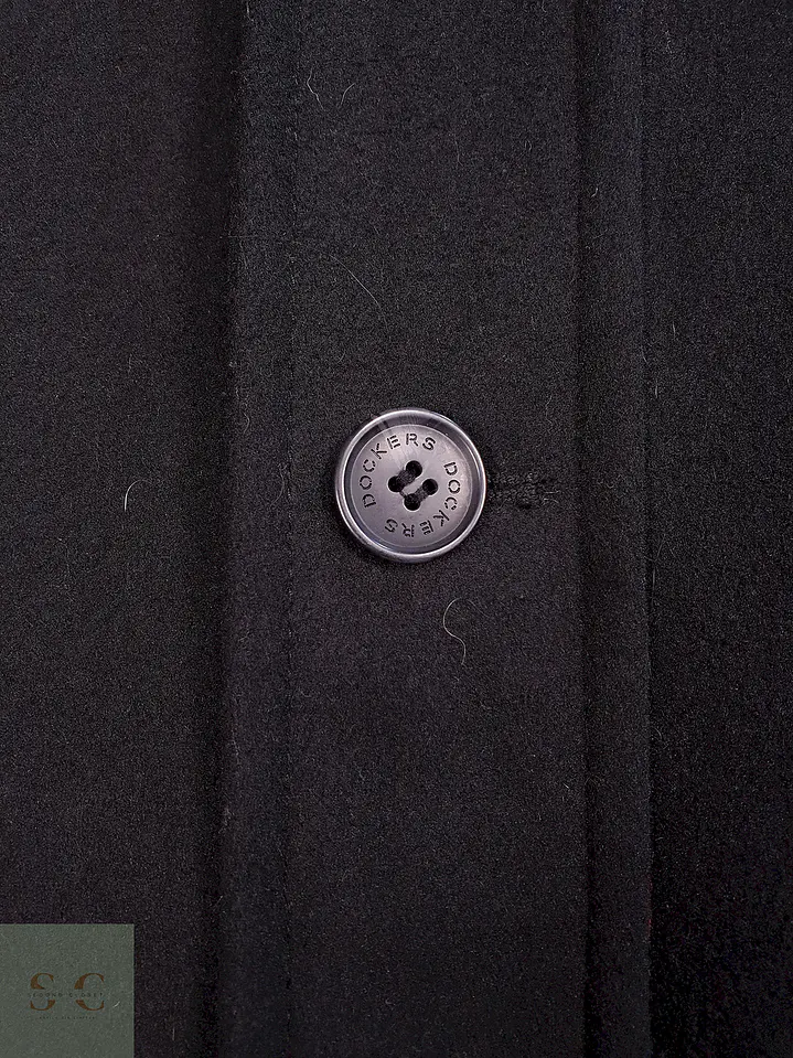 Abrigo Chaquetón Dockers Negro Mezcla Lana Talla M 5