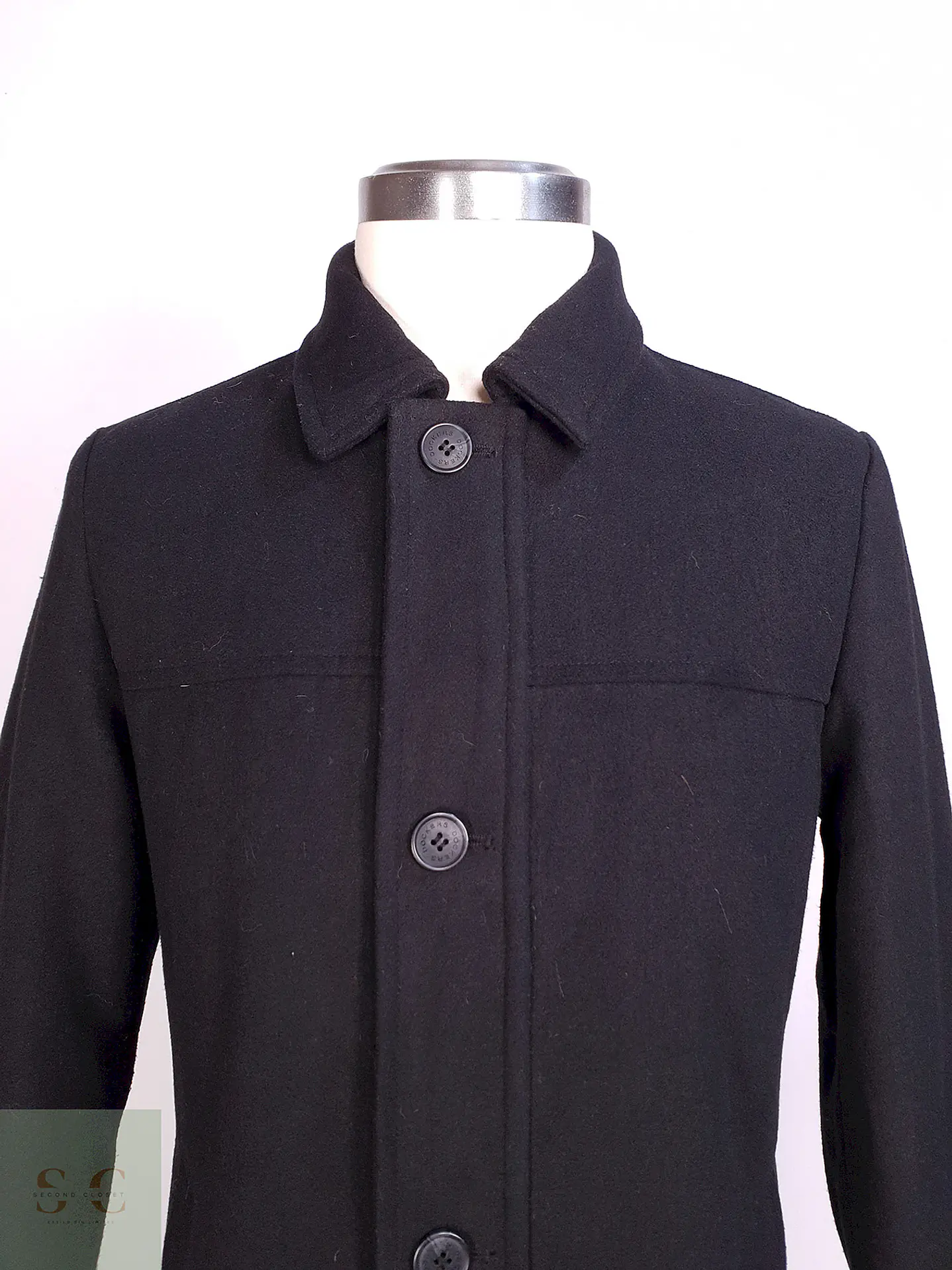 Abrigo Chaquetón Dockers Negro Mezcla Lana Talla M 6