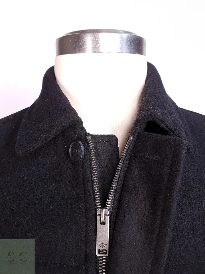 Abrigo Chaquetón Dockers Negro Mezcla Lana Talla M 7