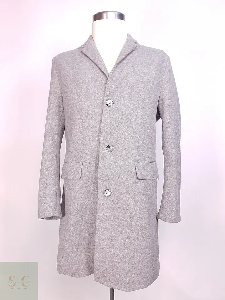 Abrigo Gris H&M Mezcla Lana Talla SM 1
