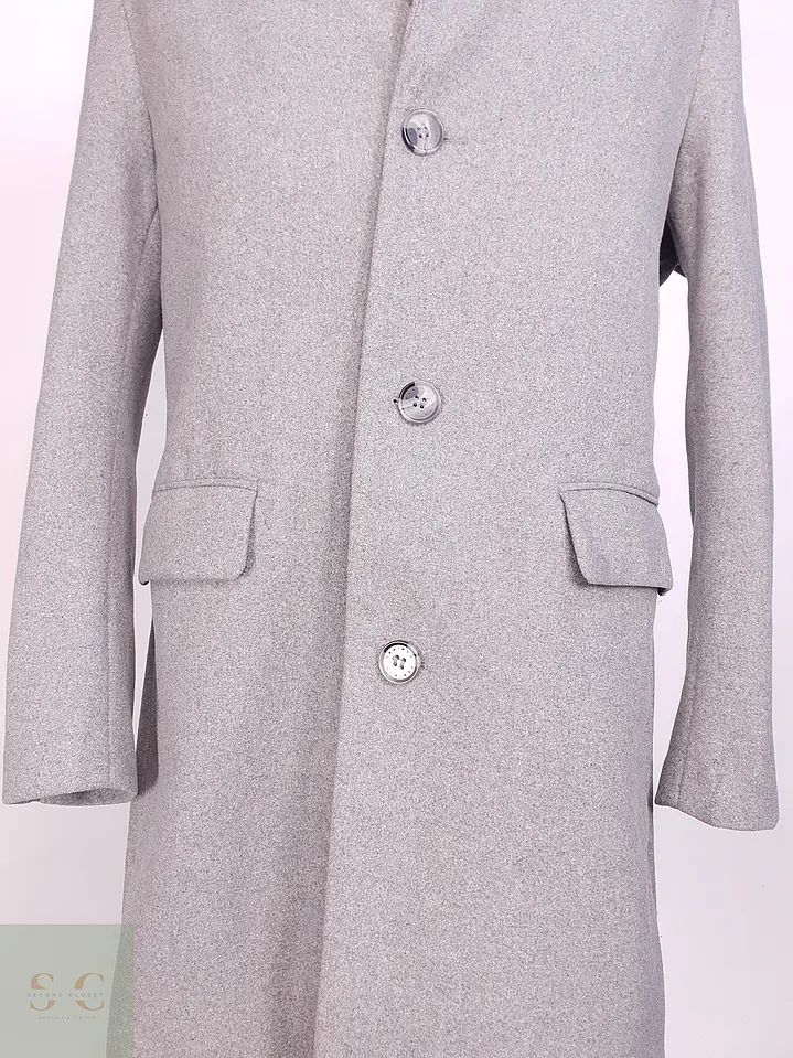 Abrigo Gris H&M Mezcla Lana Talla SM 3
