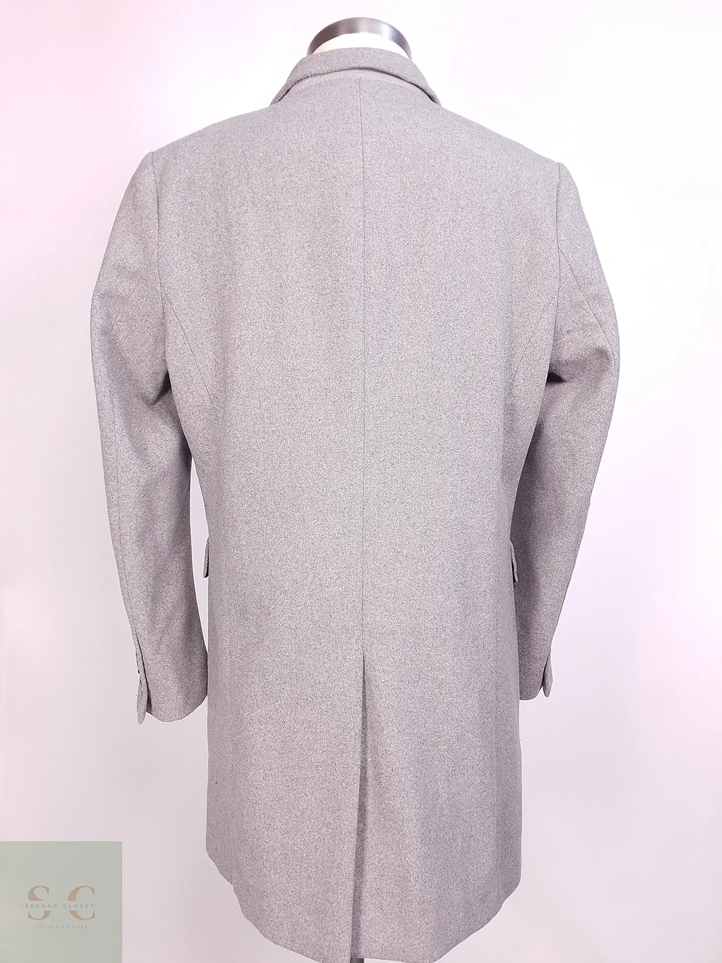 Abrigo Gris H&M Mezcla Lana Talla SM 9
