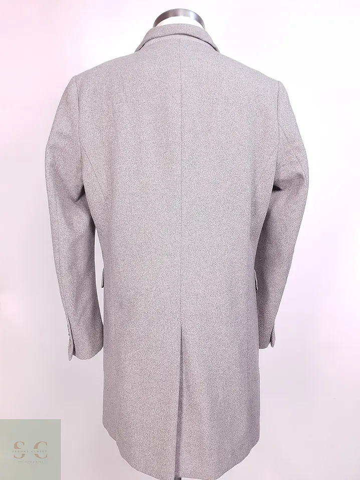 Abrigo Gris H&M Mezcla Lana Talla SM 9