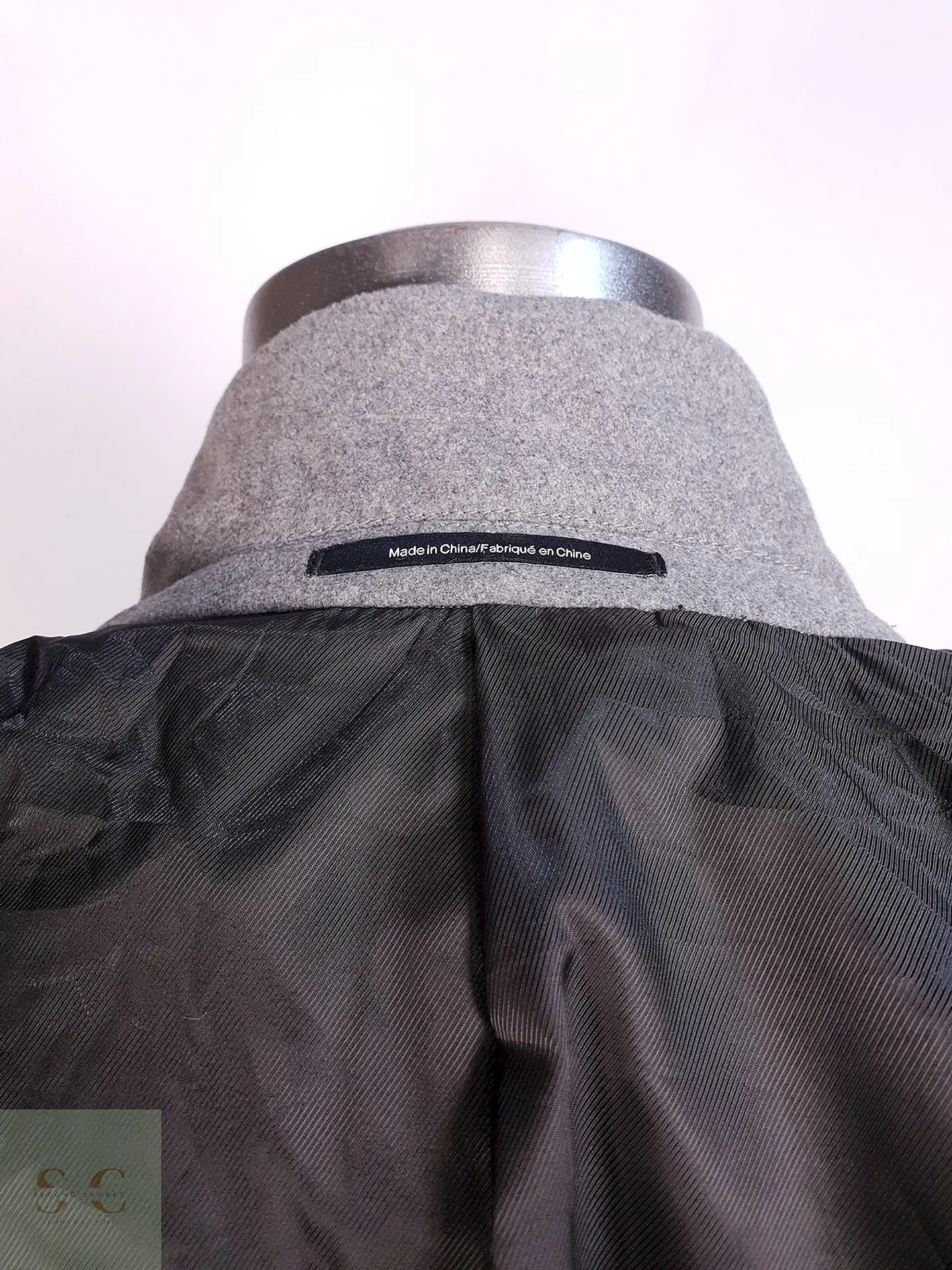Abrigo Gris H&M Mezcla Lana Talla SM 10