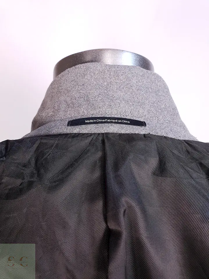 Abrigo Gris H&M Mezcla Lana Talla SM 10