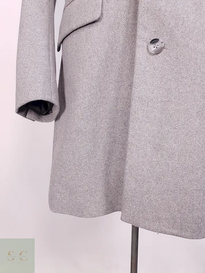 Abrigo Gris H&M Mezcla Lana Talla SM 12