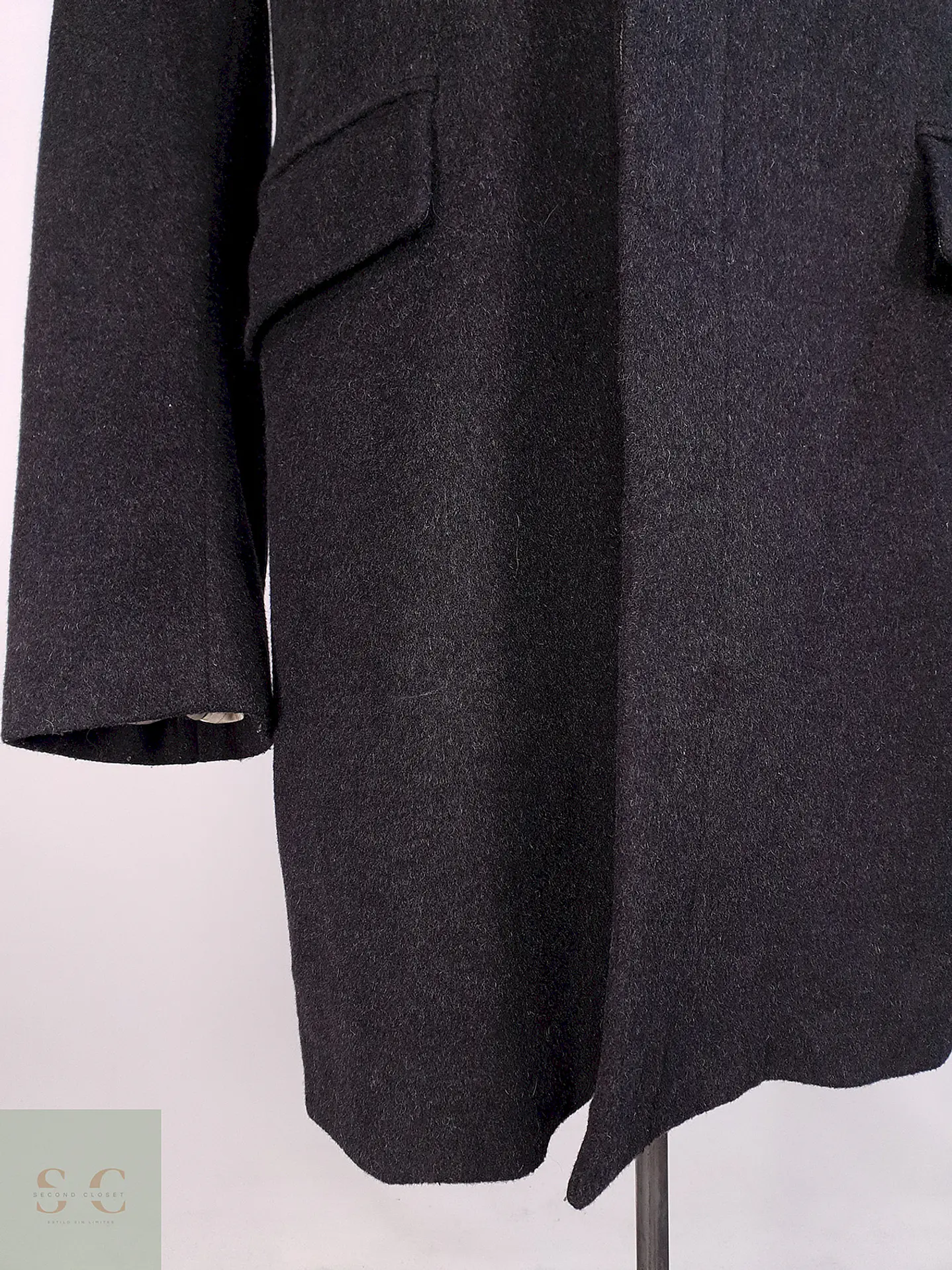 Abrigo Plomo Banana Republic Lana Cashmere Talla ML 5