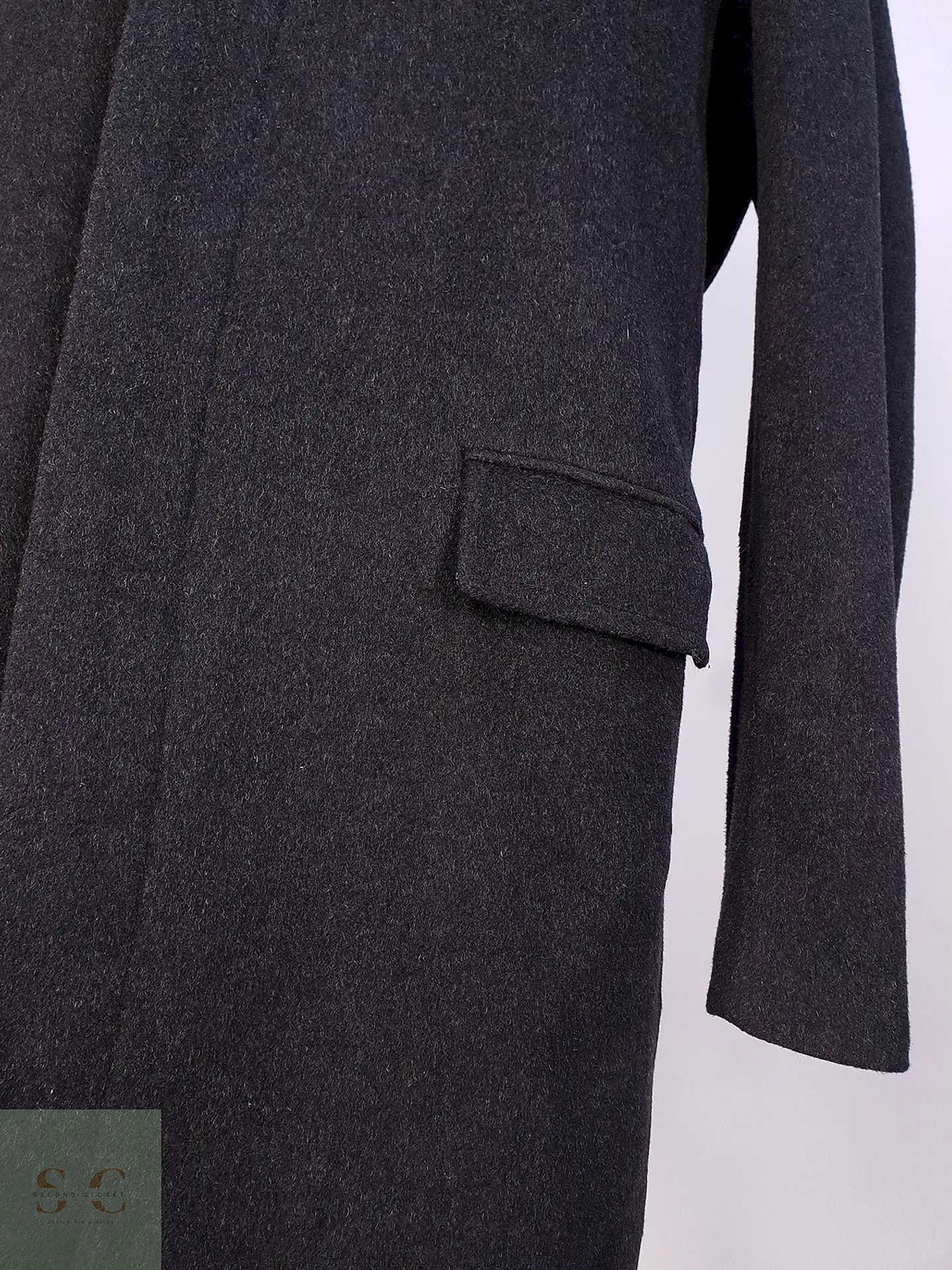 Abrigo Plomo Banana Republic Lana Cashmere Talla ML 7