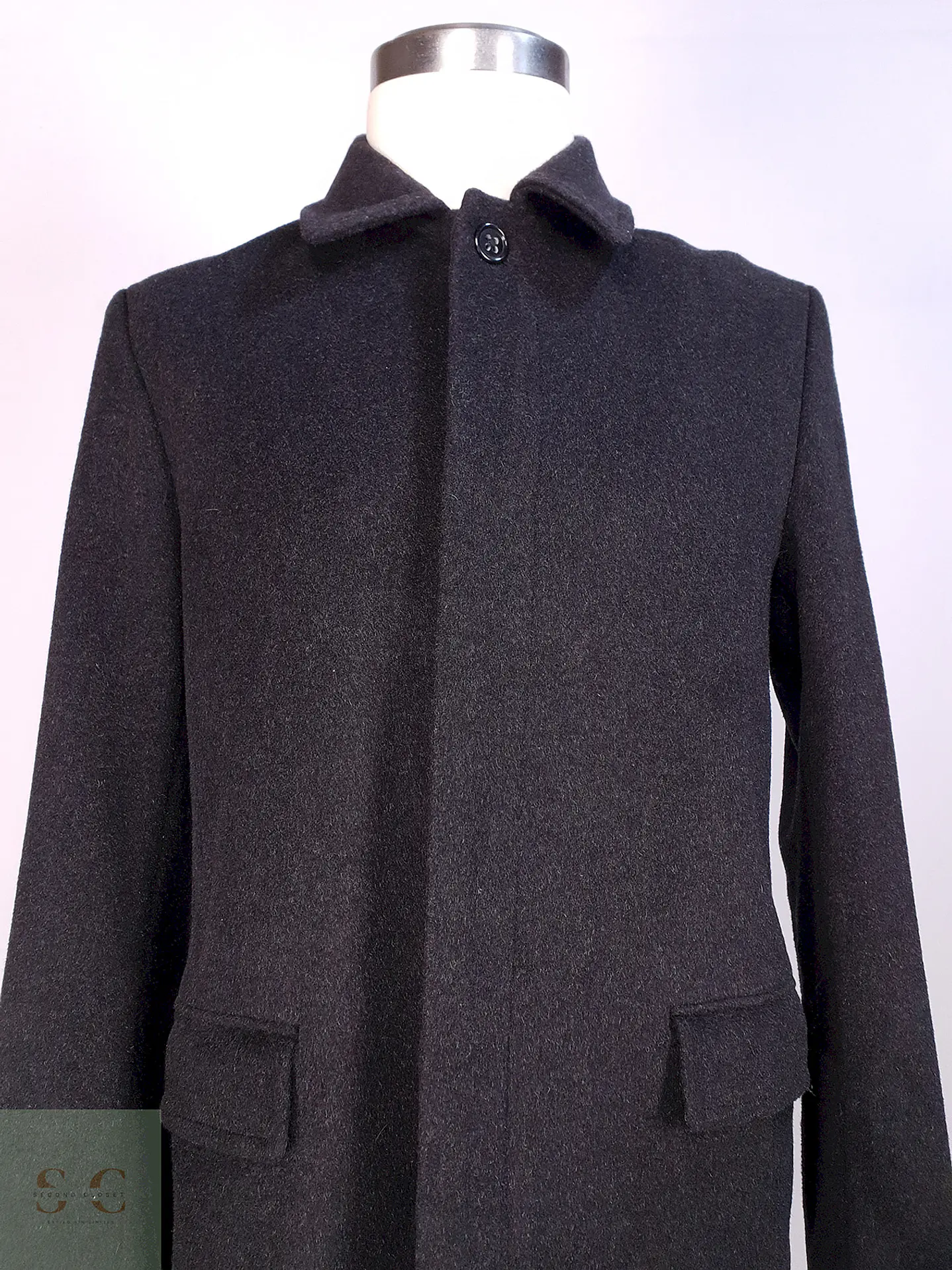 Abrigo Plomo Banana Republic Lana Cashmere Talla ML 4