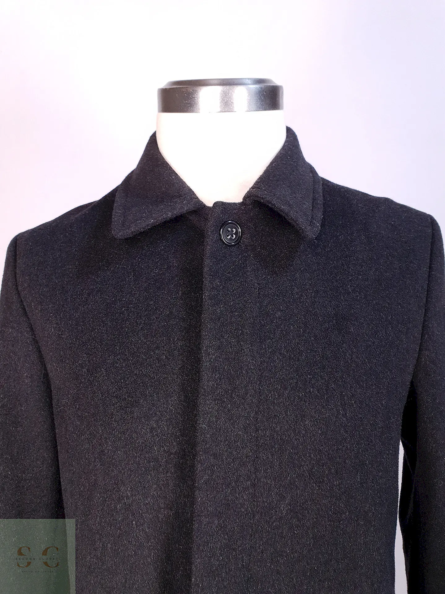 Abrigo Plomo Banana Republic Lana Cashmere Talla ML 3