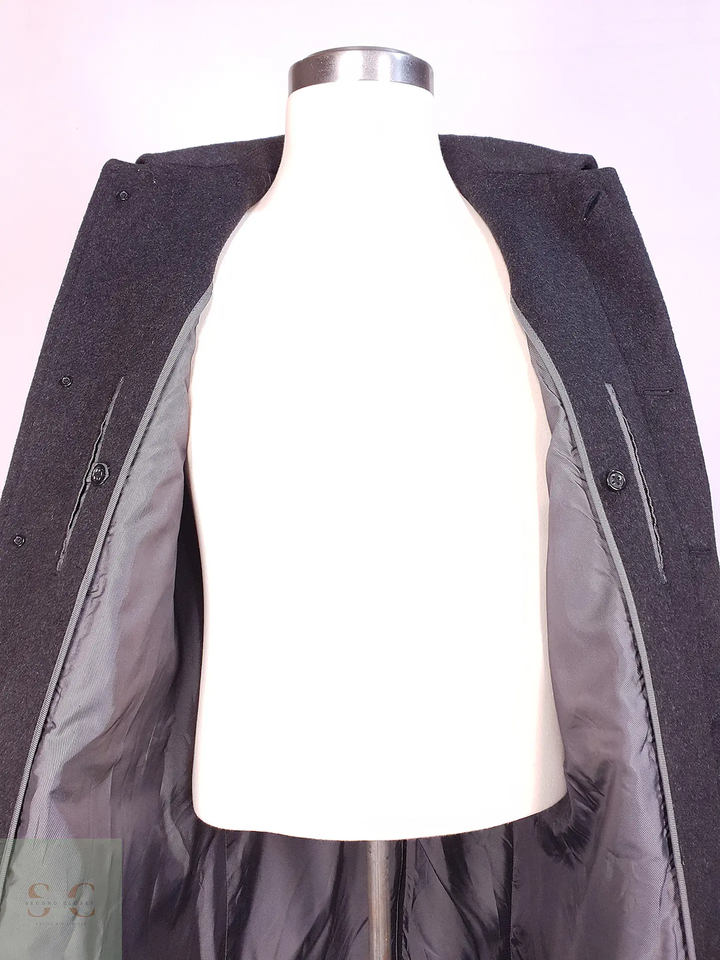 Abrigo Plomo Banana Republic Lana Cashmere Talla ML 11